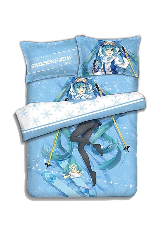 VOCALOID  初音ミク ベッドカバー四点セット,雪初音二次元寝具正規品